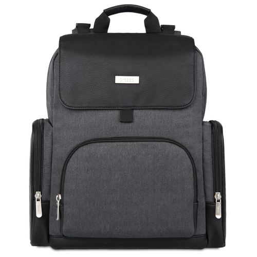 Front of graphite unisex diaper bag backpack  - product thumbnail
