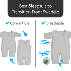 The best swaddle transition is convertible and breathable #variant_grey