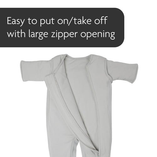 Grey transitional swaddle with large zipper opening  - product thumbnail