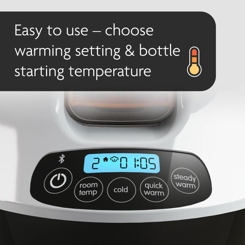 Our bottle warmers for breast milk are easy to use. Just choose warming setting and bottle starting temperature. - product thumbnail