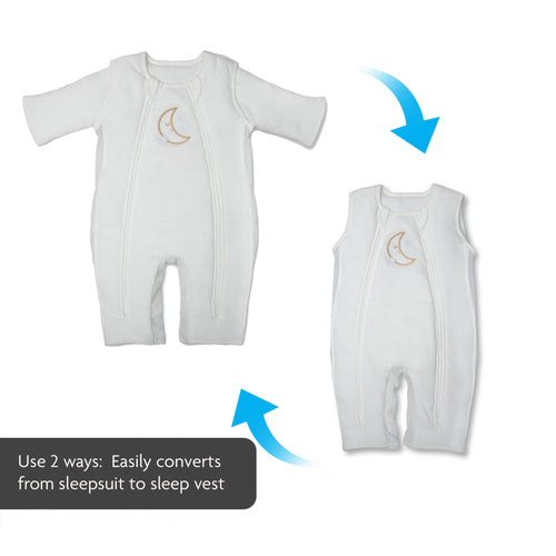 Double zip onesie easily converts from sleepsuit to sleep vest - product thumbnail
