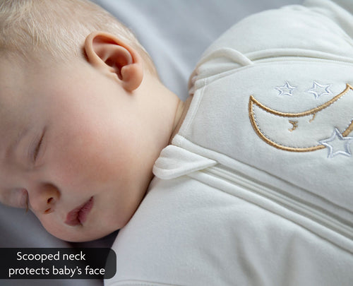 Double zip onesie with scoop neck protects baby's face - product thumbnail