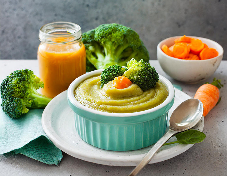 Apple, Broccoli, and Carrot Puree