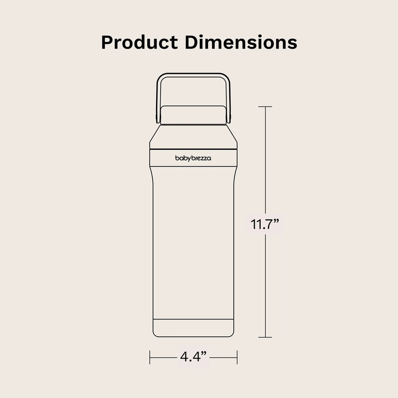 product dimensions of baby brezza all day portable breastmilk cooler 11.7" tall and 4.4" wide