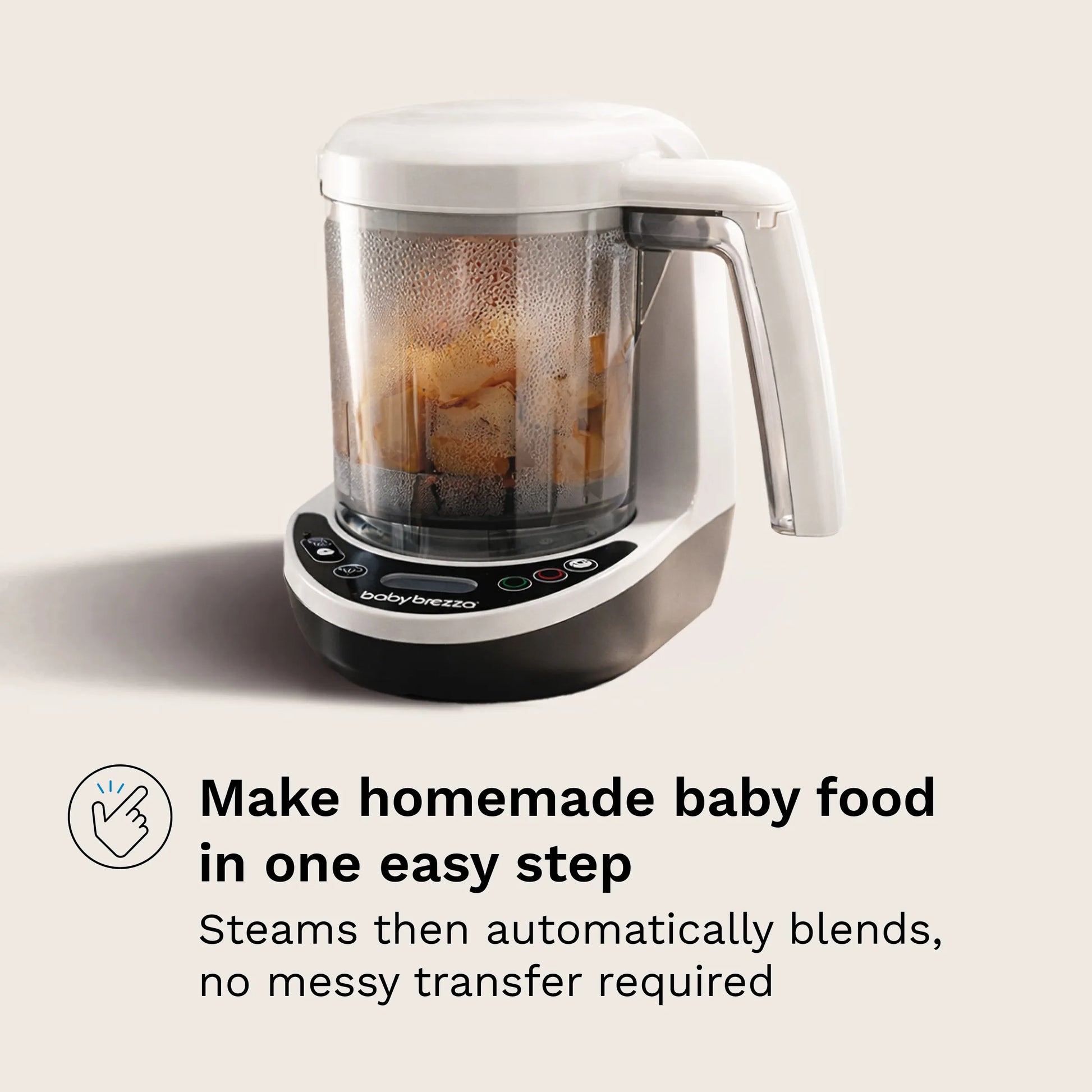 make homemade baby food in one easy step - steams then automatically blends, no messy transfer required