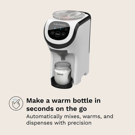 make a warm bottle in seconds on the go with the formula pro mini - automatically mixes, warms, and dispenses with precision
