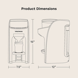 product dimensions: 7.5" wide by 12" deep by 15" tall
