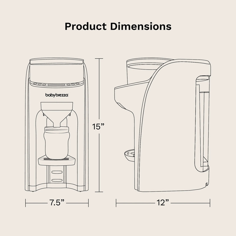 product dimensions: 7.5" wide by 12" deep by 15" tall