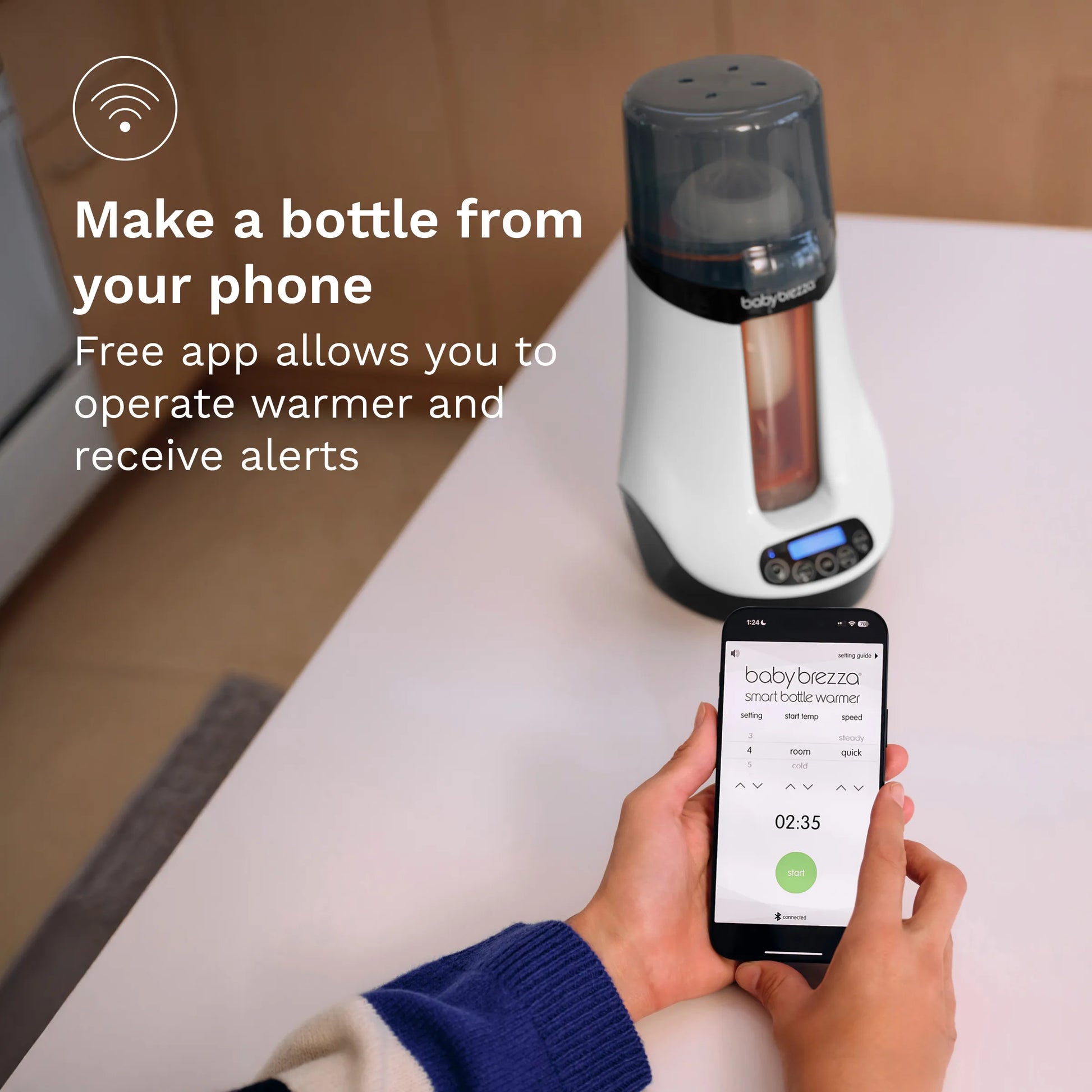 Make a bottle from your phone - free app allows you to operate warmer and receive alerts
