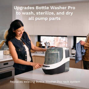 upgrades Bottle Washer Pro to wash, sterilizer, and dry all pump parts. Replaces existing Bottle Washer Pro Rack system