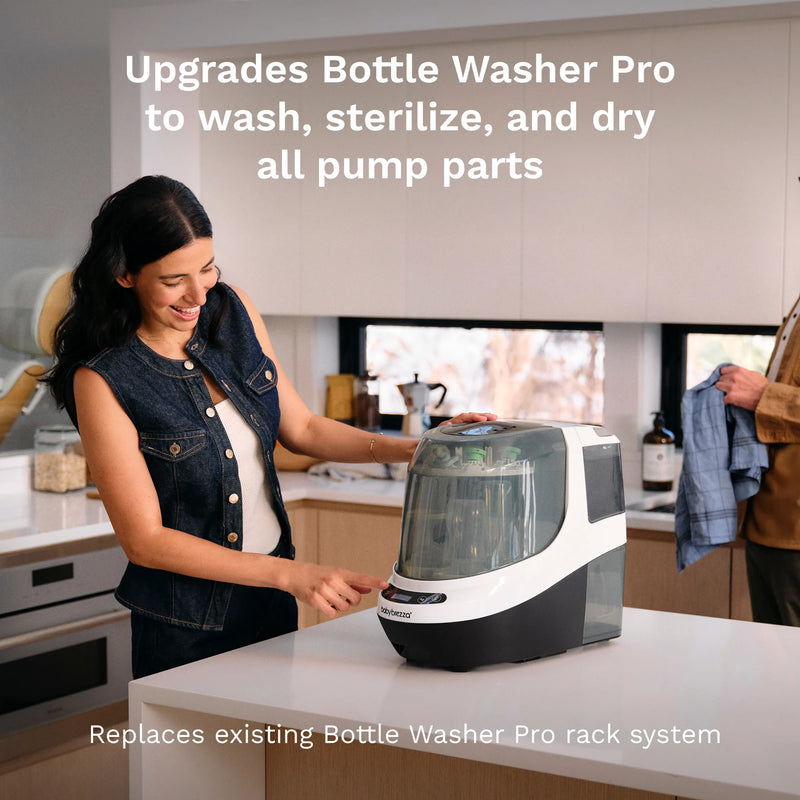 upgrades Bottle Washer Pro to wash, sterilizer, and dry all pump parts. Replaces existing Bottle Washer Pro Rack system