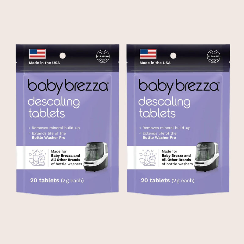 Two packages of Baby Brezza descaling tablets for bottle washer pro and all other brands of bottle washers