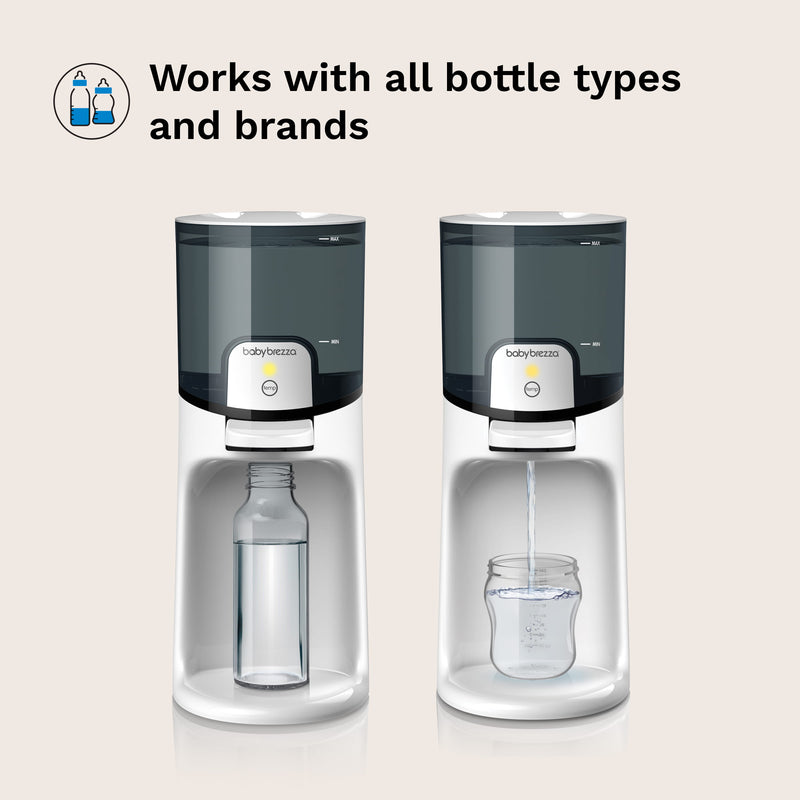 baby brezza instant warmer works with all bottle types and brands and sizes