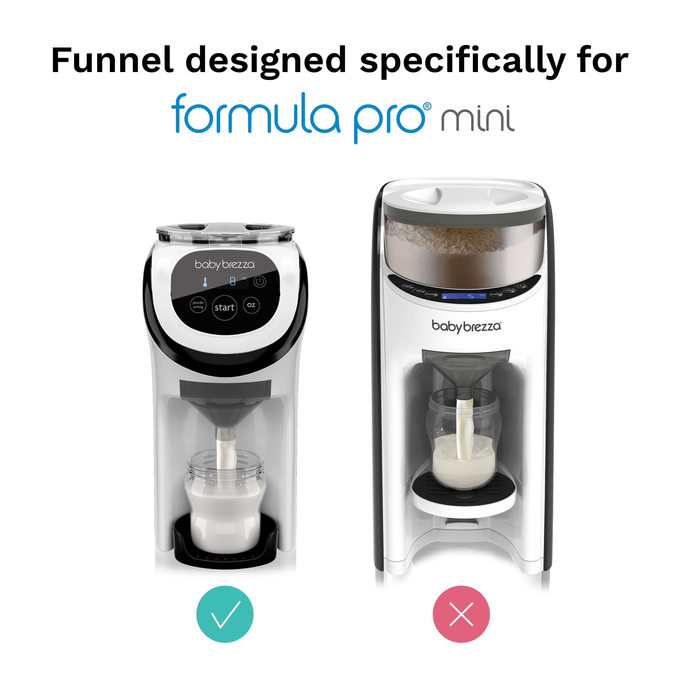 Baby Brezza Formula Pro Mini 交換パーツ Replacement Funnel & Cover For Formula Pro Mini – Baby Brezza