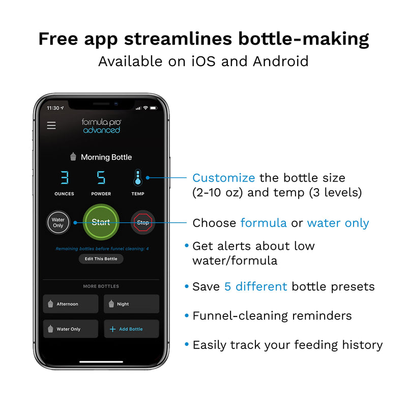 baby brezza formula pro advanced wifi smart bluetooth enabled free app dispenser