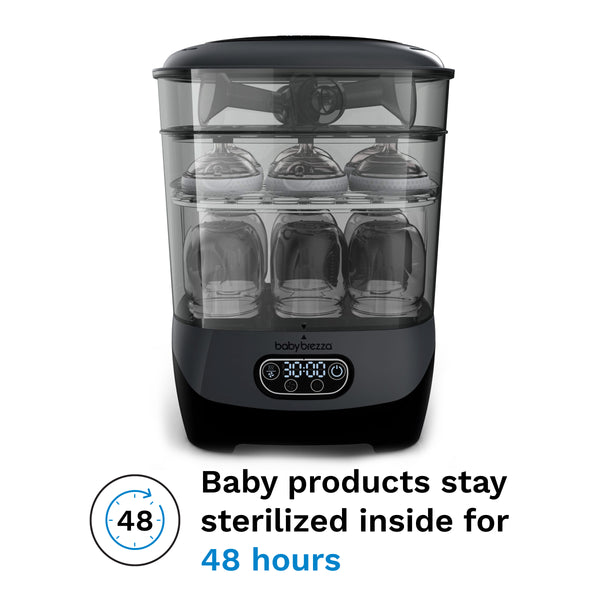 bottles stay sterilized for 48 hrs in the baby bottle sterilizer and dryer #variant_charcoal-backordered-until-july