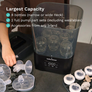 Largest Capacity - 8 bottles - 2 full pump part sets - accessories from any brand