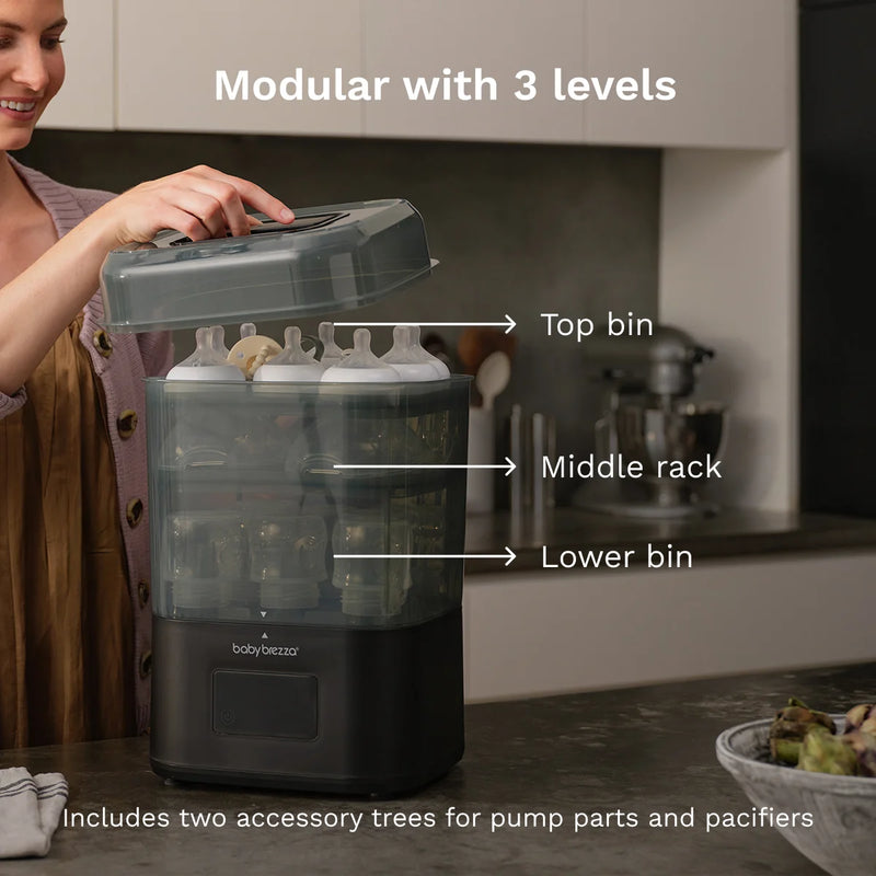 baby brezza superquick sterilizer dryer is modular with 3 levels