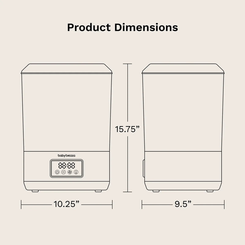 baby brezza superquick sterilizer dryer dimensions