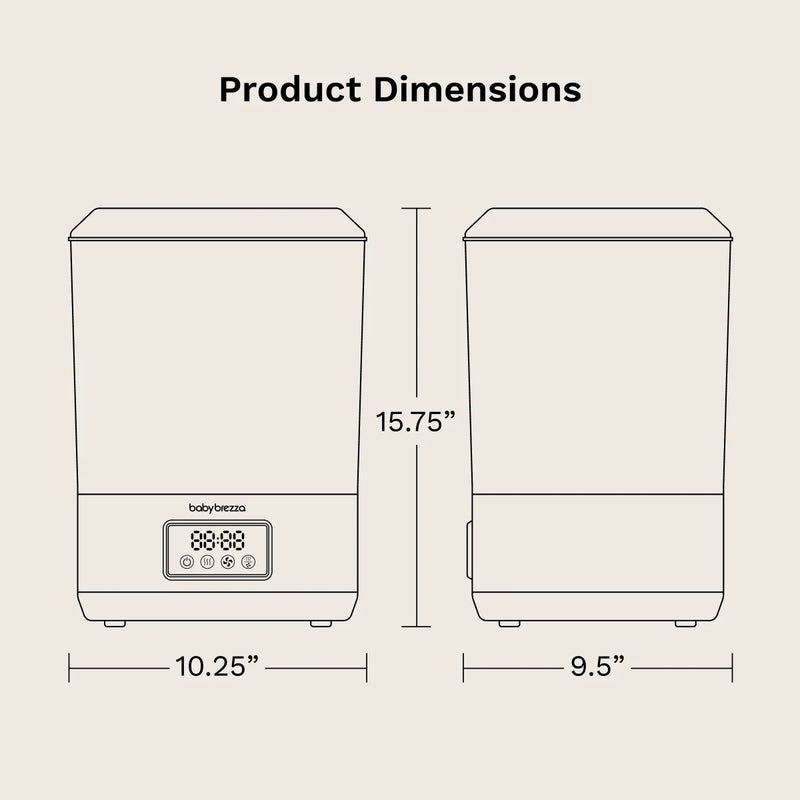 baby brezza superquick sterilizer dryer dimensions