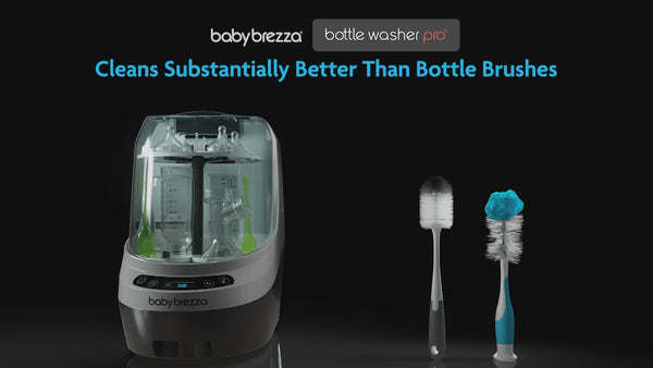 Load video: Bottle washer pro is better than bottle brushes - Only washer clinically proven to clean better than bottle brushes.No messy sink hook-up or drain hose. 