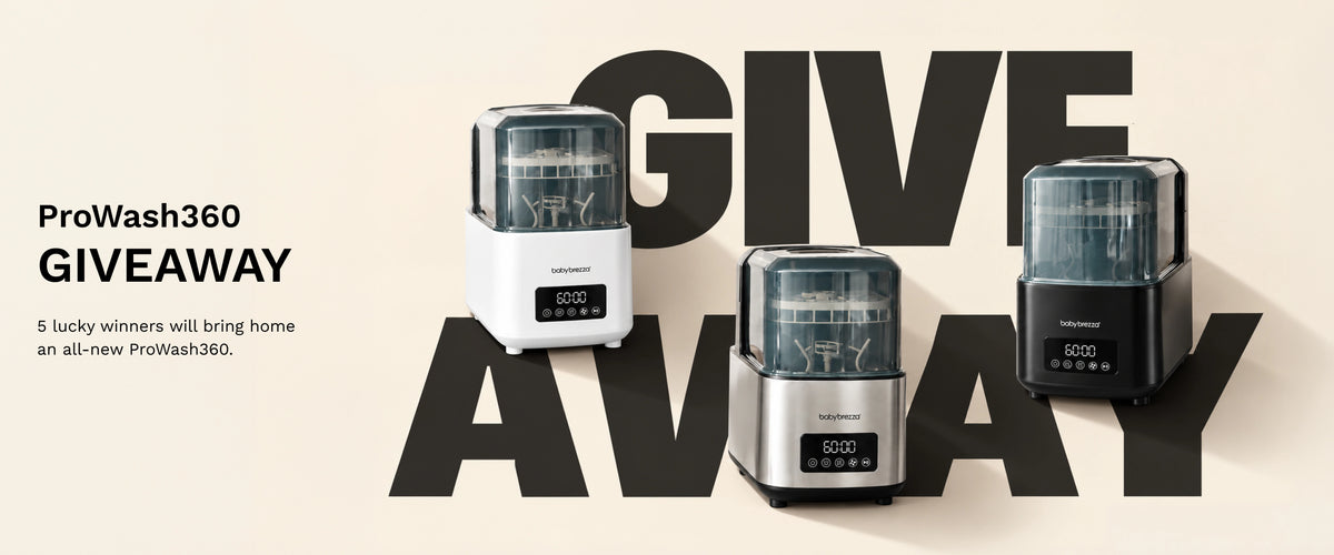 Baby Brezza ProWash360 giveaway, 5 winners will win a bottle washer, sterilizer and dryer in white, stainless steel or black