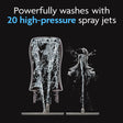 Our baby bottle washer and sterilizer powerfully washes with 20 high-pressure spray jets