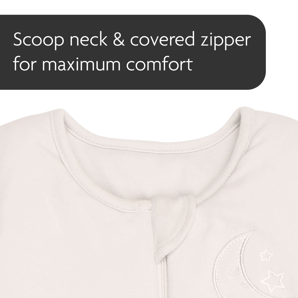 our sleepsuit has a scoop neck and covered zipper for maximum comfort - product thumbnail