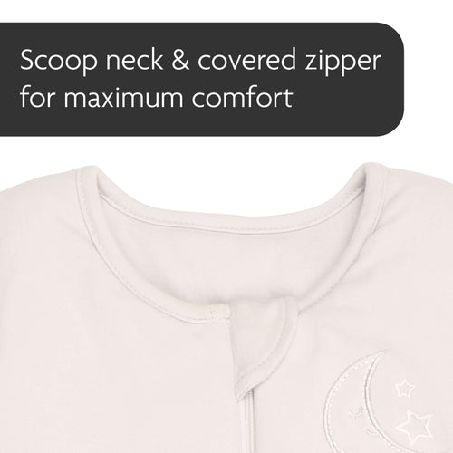 Transitional swaddle with scoop neck and covered zipper - product thumbnail