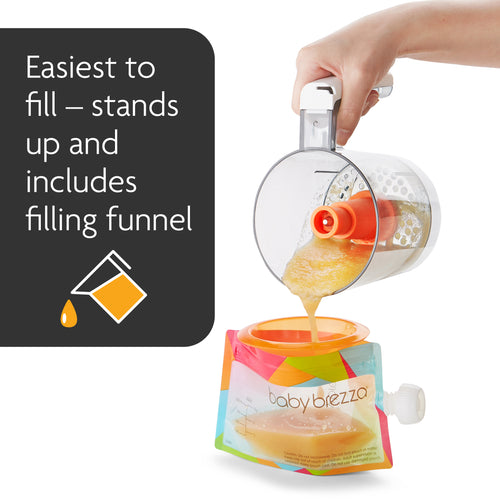 standing baby food pouches with filling funnel - product thumbnail
