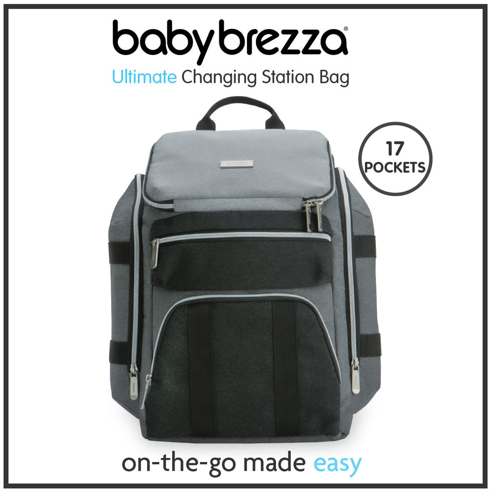 Baby Brezza Changing Station Diaper Bag - Gray