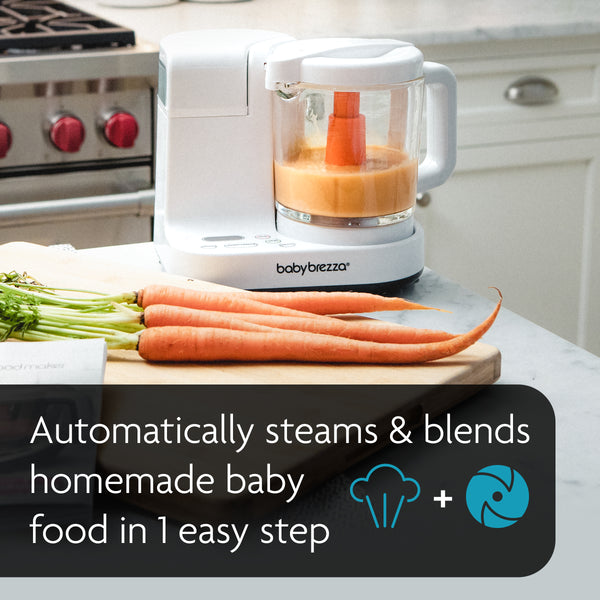 Robot cuisine bébé one step food maker deluxe blanc et noir Baby Brezza