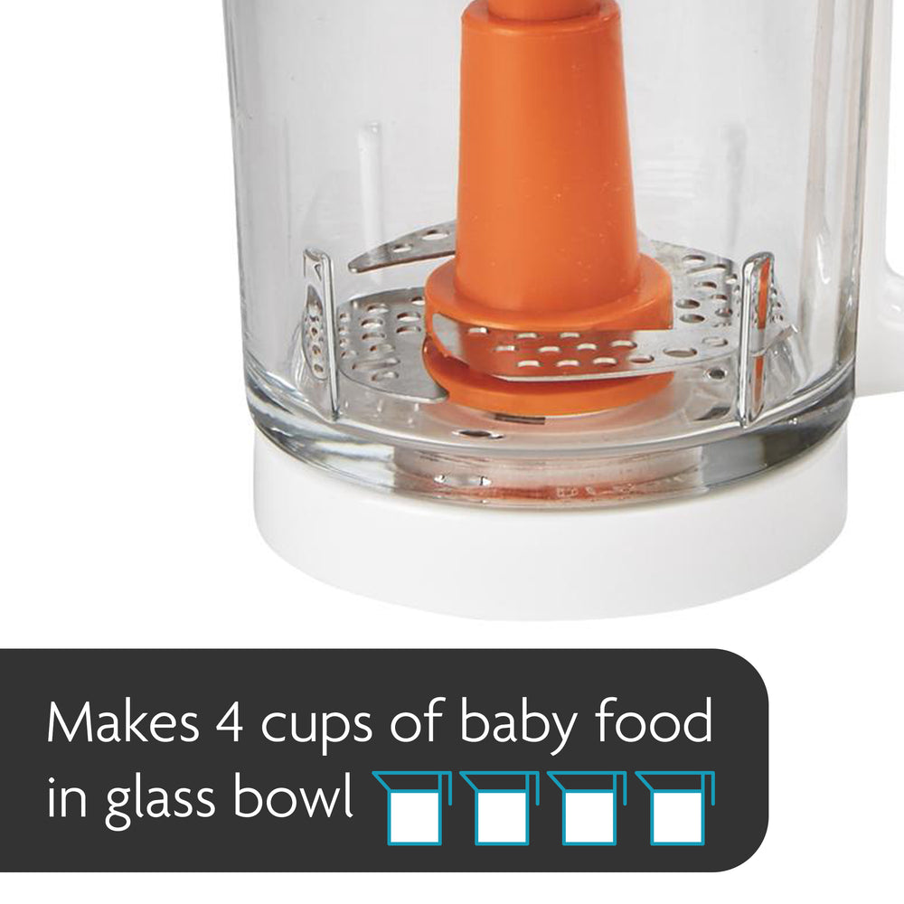 baby food maker makes 4 cups of baby food in a glass bowl - product thumbnail