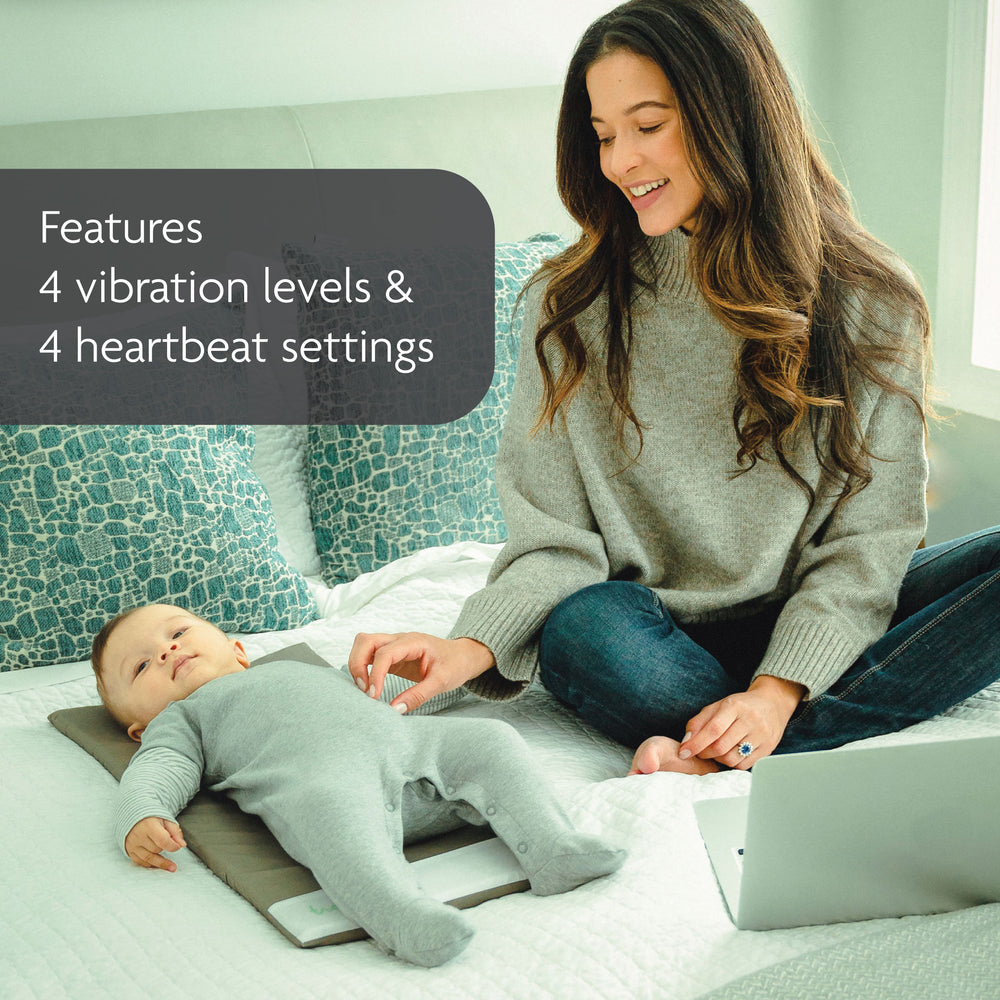 features 4 vibration levels & 4 heartbeat settings with our baby sleep mat - product thumbnail